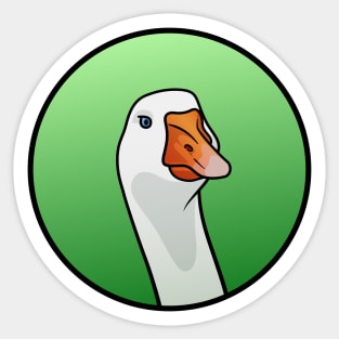 Goose Head in Green Circle Sticker